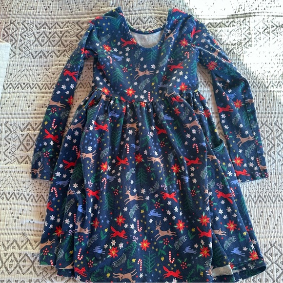 Hanna Andersson ‘Winter Wonderland’ Celebration Skater Dress Sz 6-7 - Picture 3 of 6